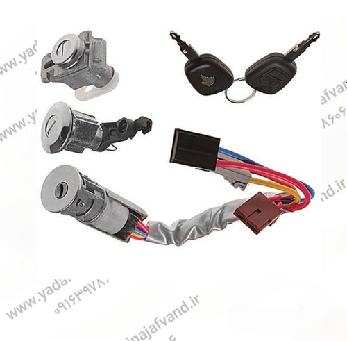 مجموعه قفل سوئیچی دناپلاس طرح206 (قفل درب راننده+صندوق عقب+فرمان+ ریموت) 3سوکت دنا ایساکو
